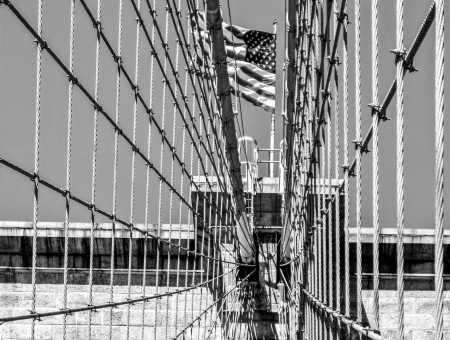 OLD GLORY, BROOKLYN BRIDGE